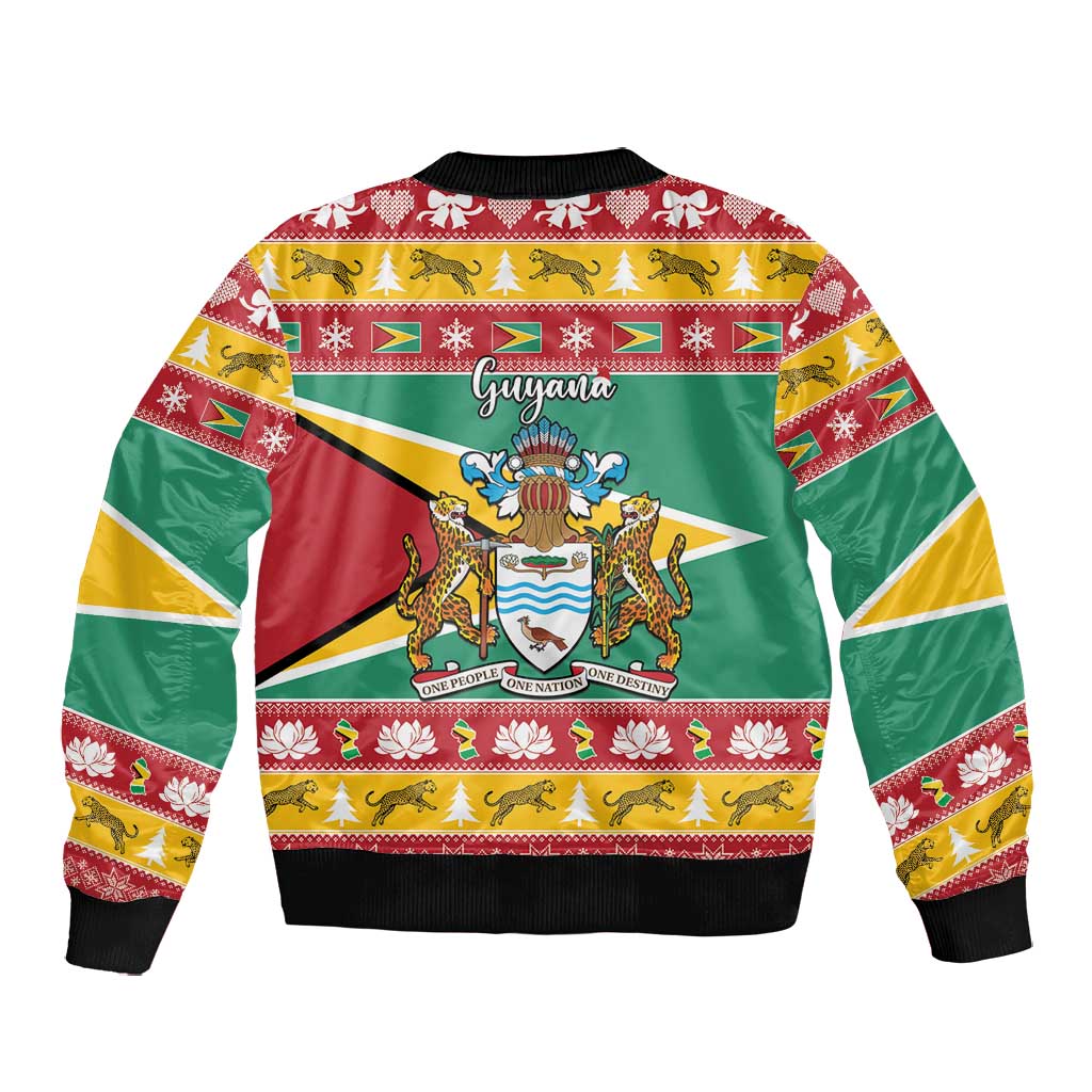 Afro Guyana Christmas Bomber Jacket Mix Coat Of Arms