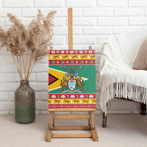 Afro Guyana Christmas Canvas Wall Art Mix Coat Of Arms