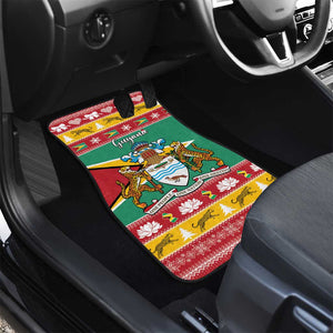 Afro Guyana Christmas Car Mats Mix Coat Of Arms