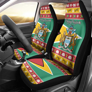 Afro Guyana Christmas Car Seat Cover Mix Coat Of Arms