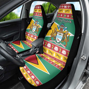 Afro Guyana Christmas Car Seat Cover Mix Coat Of Arms