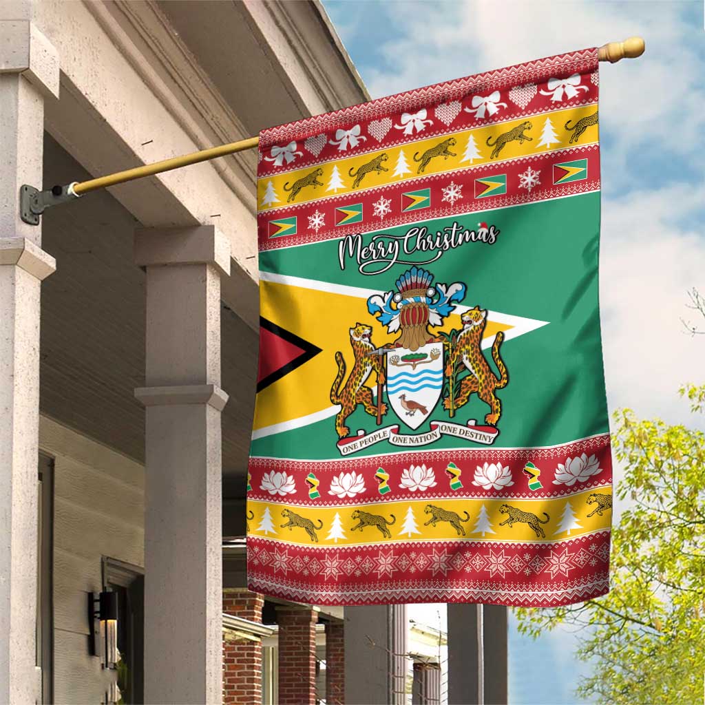 Afro Guyana Christmas Garden Flag Mix Coat Of Arms