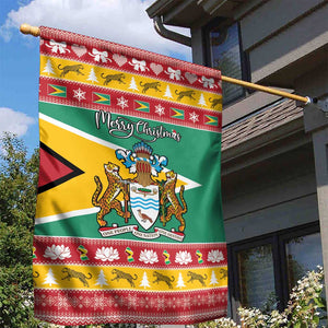 Afro Guyana Christmas Garden Flag Mix Coat Of Arms