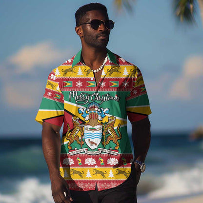 Afro Guyana Christmas Hawaiian Shirt Mix Coat Of Arms