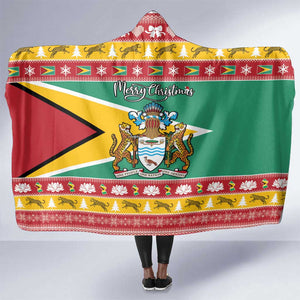 Afro Guyana Christmas Hooded Blanket Mix Coat Of Arms