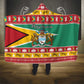 Afro Guyana Christmas Hooded Blanket Mix Coat Of Arms