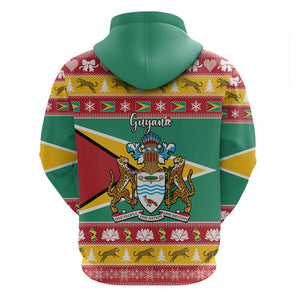 Afro Guyana Christmas Hoodie Mix Coat Of Arms