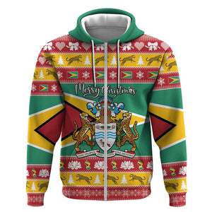 Afro Guyana Christmas Hoodie Mix Coat Of Arms