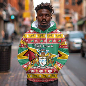 Afro Guyana Christmas Hoodie Mix Coat Of Arms