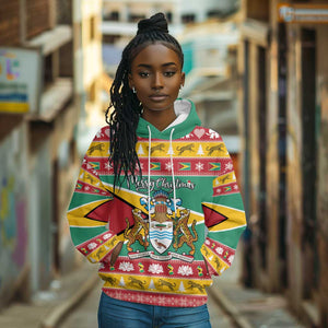 Afro Guyana Christmas Hoodie Mix Coat Of Arms