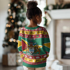 Afro Guyana Christmas Kid Ugly Christmas Sweater Mix Coat Of Arms