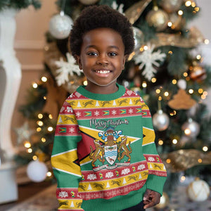 Afro Guyana Christmas Kid Ugly Christmas Sweater Mix Coat Of Arms