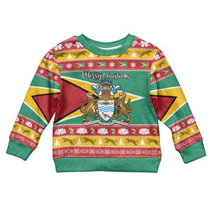 Afro Guyana Christmas Kid Ugly Christmas Sweater Mix Coat Of Arms