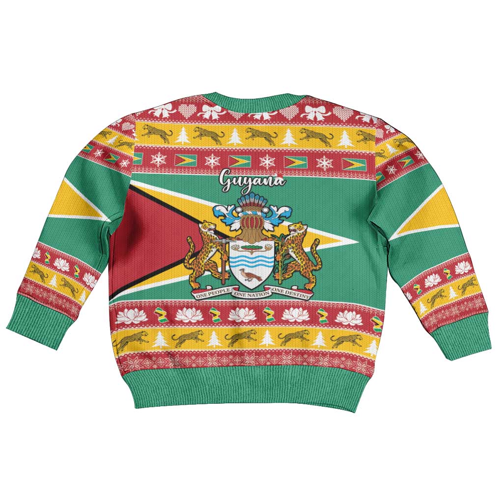 Afro Guyana Christmas Kid Ugly Christmas Sweater Mix Coat Of Arms
