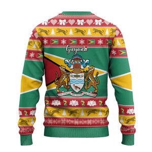 Afro Guyana Christmas Ugly Christmas Sweater Mix Coat Of Arms