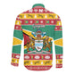 Afro Guyana Christmas Long Sleeve Button Shirt Mix Coat Of Arms