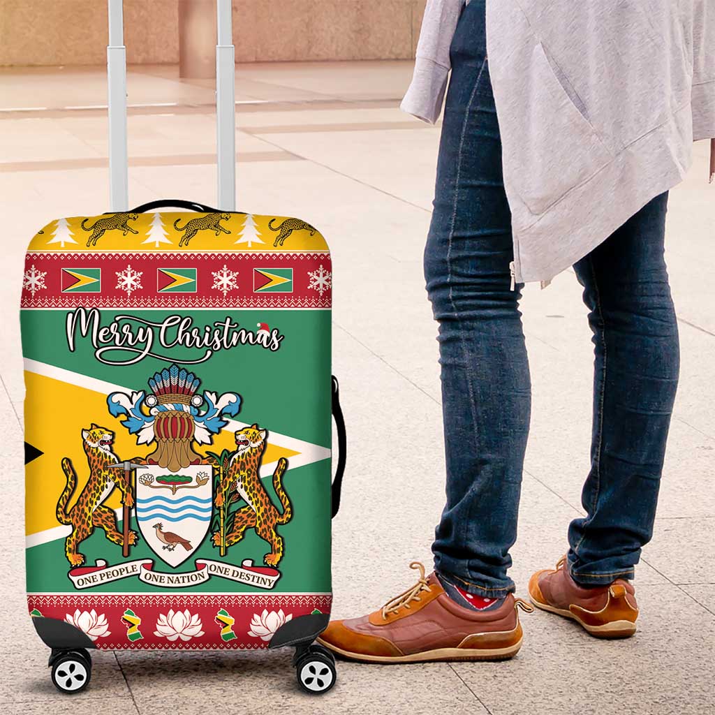 Afro Guyana Christmas Luggage Cover Mix Coat Of Arms