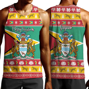 Afro Guyana Christmas Men Tank Top Mix Coat Of Arms