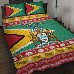 Afro Guyana Christmas Quilt Bed Set Mix Coat Of Arms