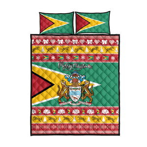 Afro Guyana Christmas Quilt Bed Set Mix Coat Of Arms