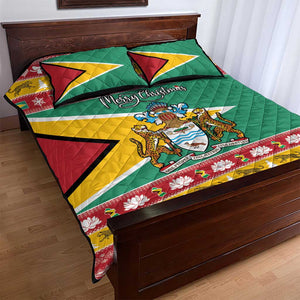 Afro Guyana Christmas Quilt Bed Set Mix Coat Of Arms