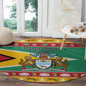 Afro Guyana Christmas Round Carpet Mix Coat Of Arms