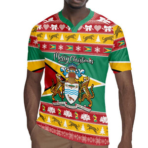 Afro Guyana Christmas Rugby Jersey Mix Coat Of Arms