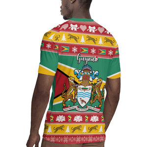 Afro Guyana Christmas Rugby Jersey Mix Coat Of Arms