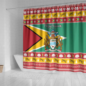 Afro Guyana Christmas Shower Curtain Mix Coat Of Arms