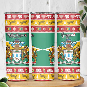 Afro Guyana Christmas Skinny Tumbler Mix Coat Of Arms