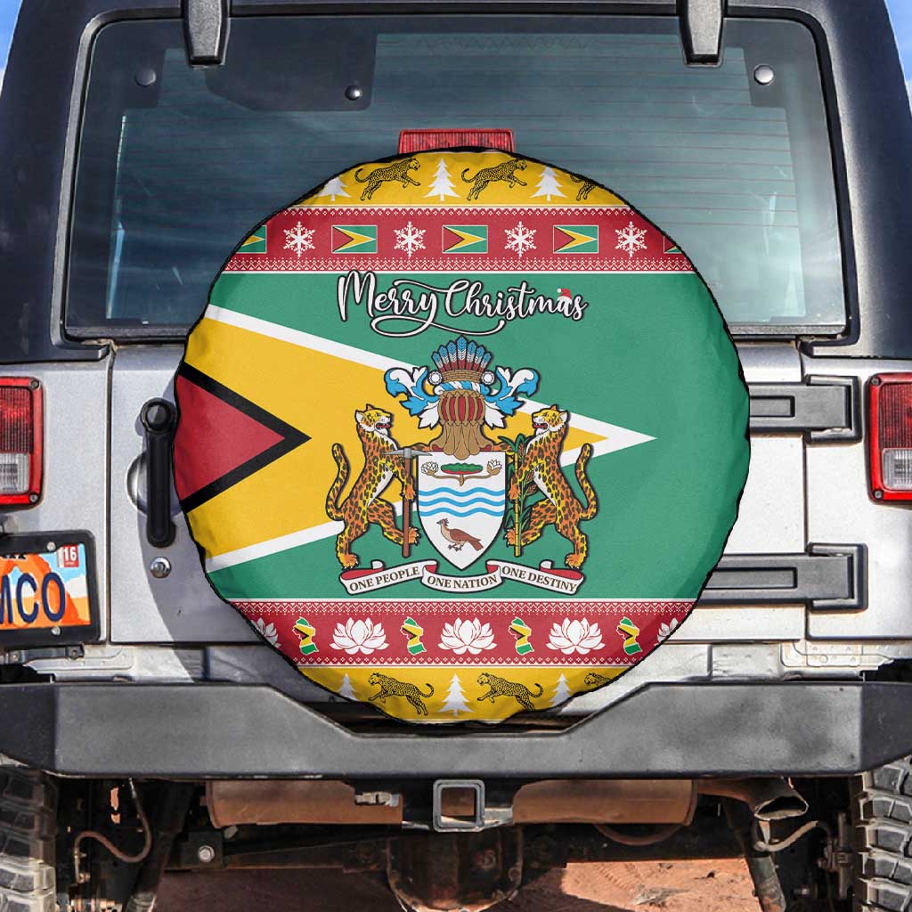 Afro Guyana Christmas Spare Tire Cover Mix Coat Of Arms