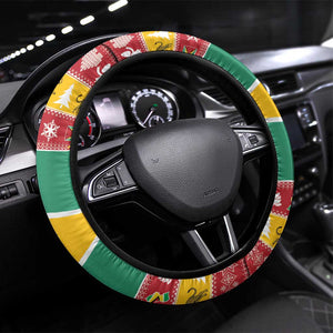 Afro Guyana Christmas Steering Wheel Cover Mix Coat Of Arms