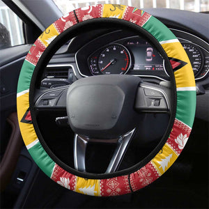 Afro Guyana Christmas Steering Wheel Cover Mix Coat Of Arms