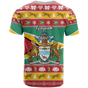 Afro Guyana Christmas T shirt Mix Coat Of Arms