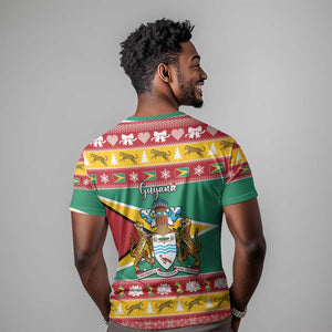 Afro Guyana Christmas T shirt Mix Coat Of Arms