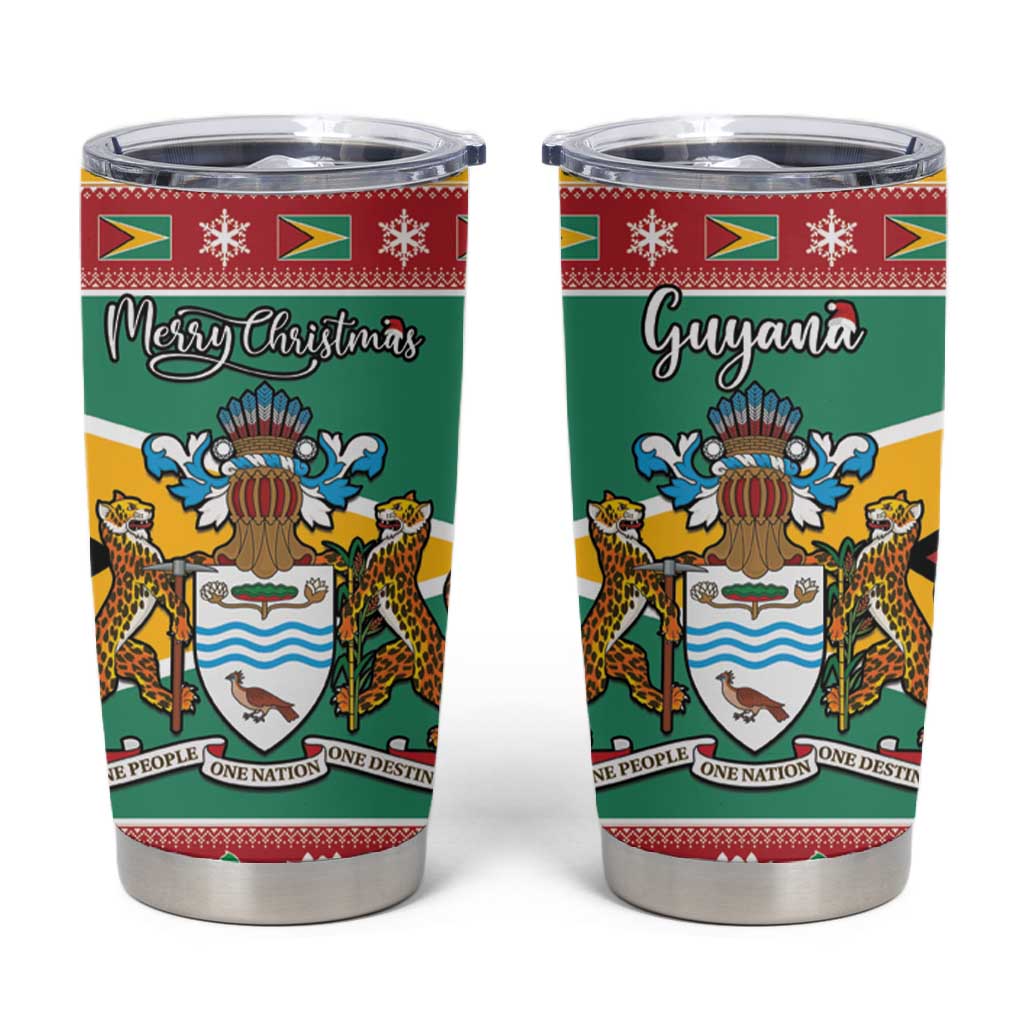 Afro Guyana Christmas Tumbler Cup Mix Coat Of Arms