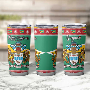 Afro Guyana Christmas Tumbler Cup Mix Coat Of Arms