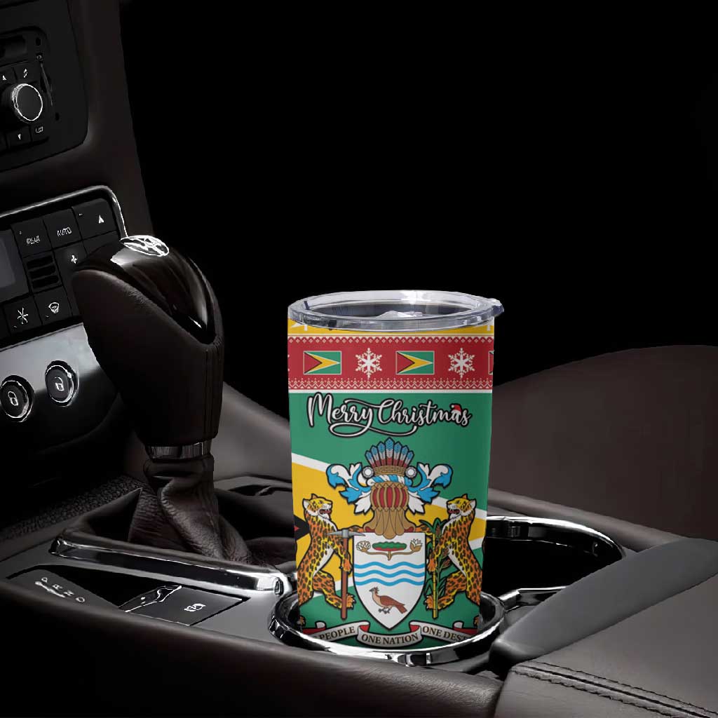 Afro Guyana Christmas Tumbler Cup Mix Coat Of Arms