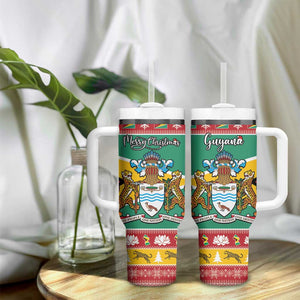 Afro Guyana Christmas Tumbler With Handle Mix Coat Of Arms