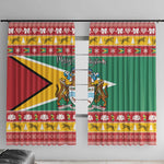 Afro Guyana Christmas Window Curtain Mix Coat Of Arms
