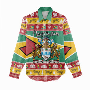 Afro Guyana Christmas Women Casual Shirt Mix Coat Of Arms