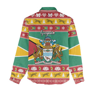 Afro Guyana Christmas Women Casual Shirt Mix Coat Of Arms