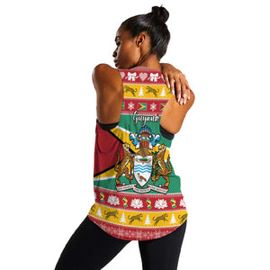 Afro Guyana Christmas Women Racerback Tank Mix Coat Of Arms