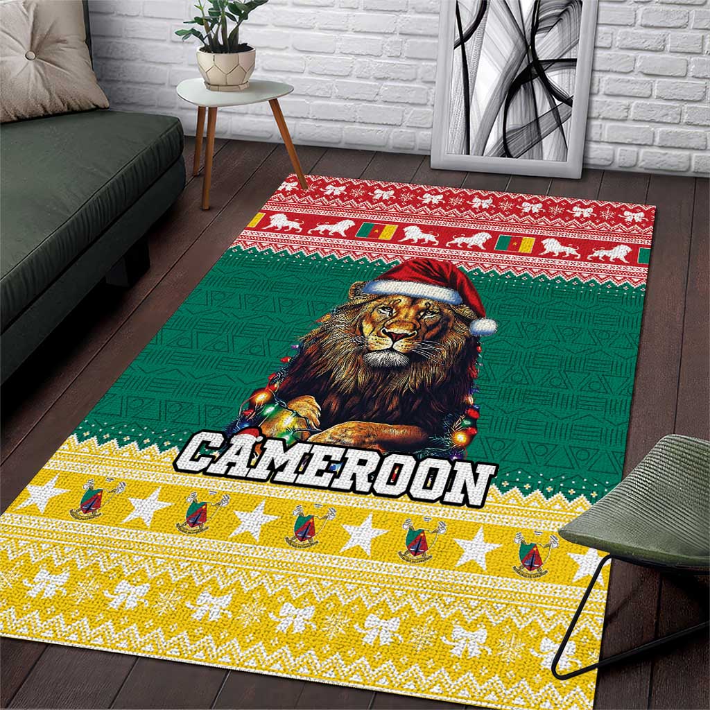 Cameroon Christmas Area Rug Lion African Santa