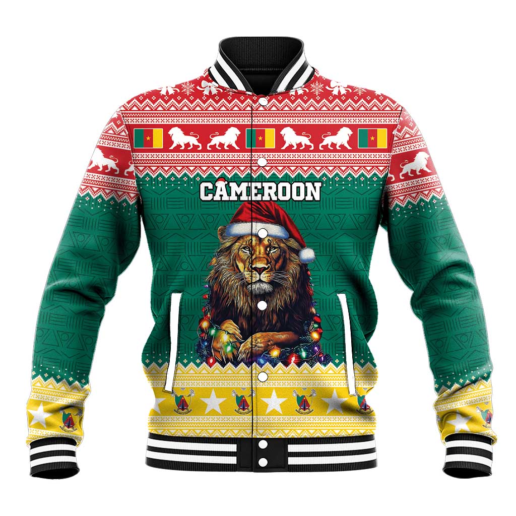 Cameroon Christmas Baseball Jacket Lion African Santa