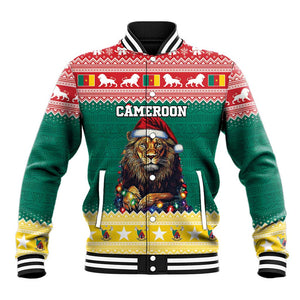 Cameroon Christmas Baseball Jacket Lion African Santa