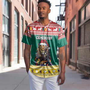 Cameroon Christmas Baseball Jersey Lion African Santa