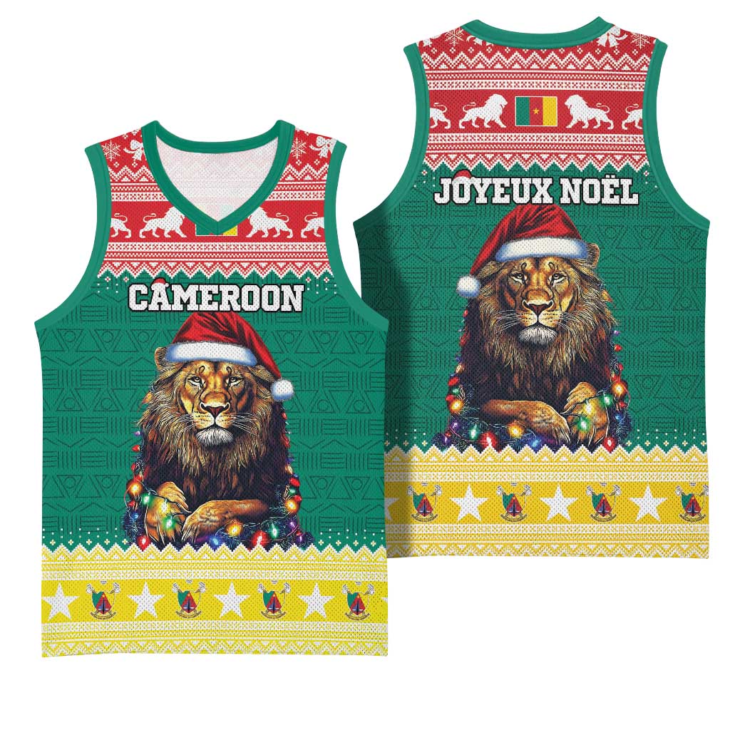 Cameroon Christmas Basketball Jersey Lion African Santa LT15