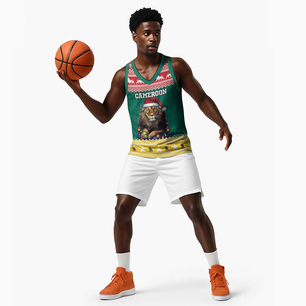 Cameroon Christmas Basketball Jersey Lion African Santa LT15