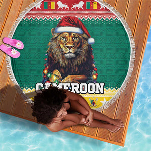 Cameroon Christmas Beach Blanket Lion African Santa